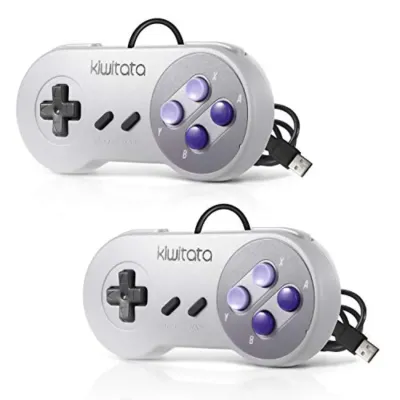 KIWITATA 2X Classic SNES USB Controller for PC Gamings Retro SNES Wired USB Game Emulator Controller for Windows XP 7 8 11 Mac
