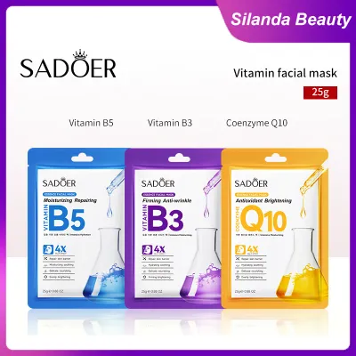 Vitamin 25g Facial Masks Sheet B5 B3 skincare Firming Hydrating Moisturizing Face Mask Coenzyme Q10 Facial Skin Care Products