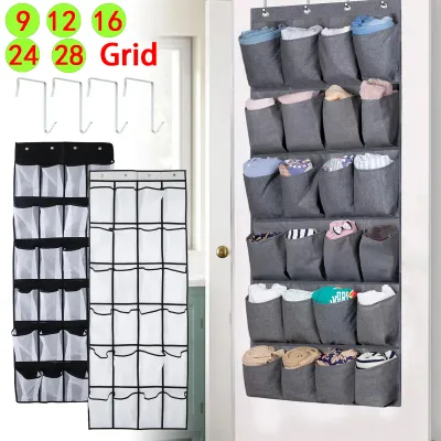 9/12/16/24/28 Pocket Large Mesh Cloth Storage Bag Wall-Mounted Sundries Organizer Holder Room Shoes Slippers Hanging Bag Holder