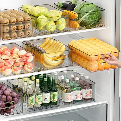 Fridge Organizer Stackable Refrigerator Organizer Bins with Lids Clear Fruit Storage Containers Freezer Pantry kitchen Organizer