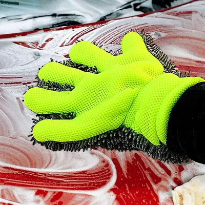 Car Chenille Premium Scratch-Free Microfiber Wash Mitt Waterproof Car Power Thick Cleaning Mitt Detailing Brush Auto Care Glove