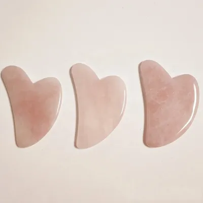 Beauty Spa Gua Sha with Natural Rose Quartz Face Jade Gua Sha Set Skin Care Tools Facial Massage Roller