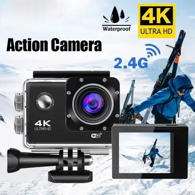 Action Camera Ultra HD 4K/30fps WiFi 2.0-inch Underwater Waterproof Helmet Video Recording Cameras Bicycle Vlog Camera