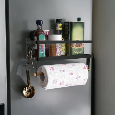Magnetic Spice Rack Refrigerator Side Shelf Spice Storage Household Fridge Magnetic Shelf Space Saving Kitchen Organizer Rack