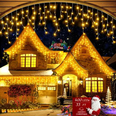 LED Solar Icicle String Lights Waterproof Fairy Garland Christmas lights Halloween Outdoor Decorations Party Home Garden Decor