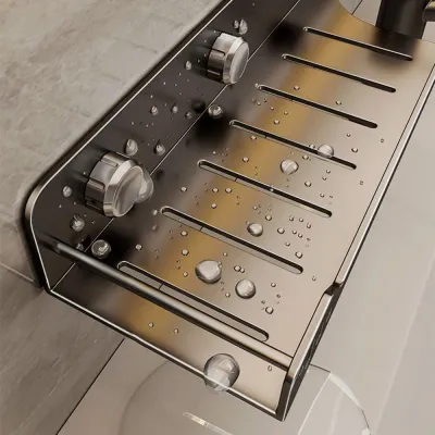 Suction Cup Bathroom Shelves Wall Mounted No-Drill U-Shaped Storage Rack Space-Saving Removable Kitchen Floating Shelf Organizer