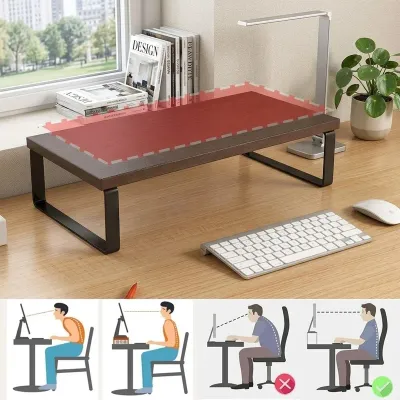 Computer Monitor Stand Riser with Storage Rack Desktop Organizer Elevated Base for Home Office PC Desk Accessories