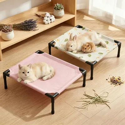 Elevated Pet Bed Raised Small Animal Bed Breathable Washable Cooling Outdoor Raised Sleeping Mat for Cat Puppy Rabbit Hamster