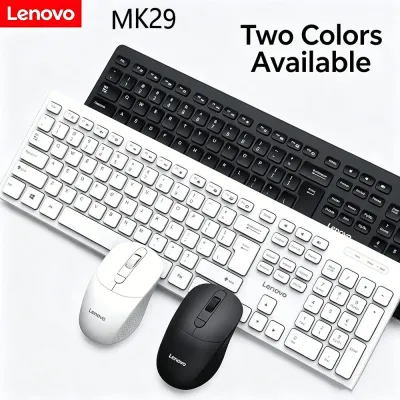 Lenovo MK29 Wireless Keyboard Mouse Combo 2.4G 108Keys Full Size Plug and Play Splash-proof Office Keyboard Mouse Set