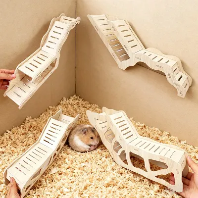 Hamster Wooden Hideout Cave Toy forDwarf Hamsters Golden Bears Hideaway House with Peekaboo Design Small Animal Cage Accessories