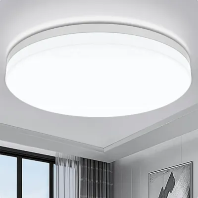 Ультратонка кругла LED стельова лампа, водостійка, вбудований монтаж, 6500K денне світло, сучасне домашнє освітлення для спальні, кухні, коридору