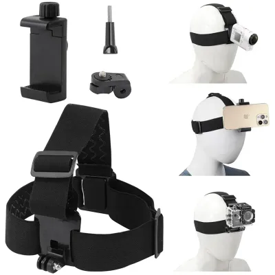 Hands Free Adjustable Mobile Phone Head Strap Selfie Stick Headband Tripod Stand for IPhone GoPro POV Vlog Outdoor Mount Monopod