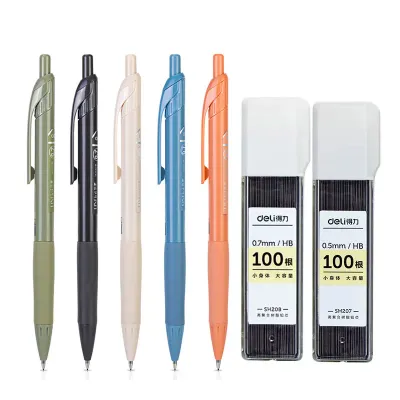 Deli 0.5/0.7mm Mechanical Pencil HB Pencil Leads Set Automatic Pencil Core Refill Art Drawing Sketching Students School Supplies