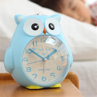 Cute Cartoon Owl Mute Digital Wake Up Table Clock Totoro Ring Bell Metal Bedroom Quartz Alarm Clock With Night Light Home Decor