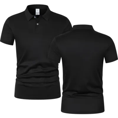 Solid color polo shirt ultra-light men's quick-drying breathable sweat-wicking shirt suitable for fitness gym and running