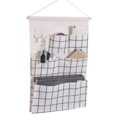5 Pockets Hanging Organizers Waterproof Hanging Storage Bag Wall Mounted Closet Organizer Bear Canvas Sundries Bags Home Decor
