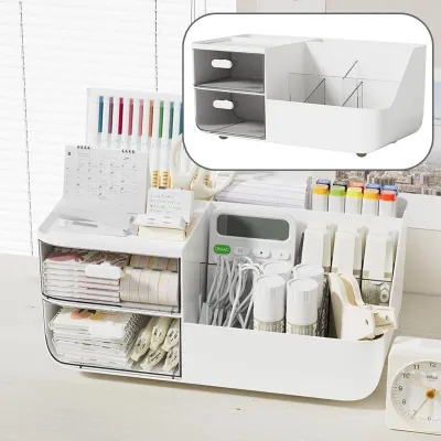 Desktop Drawer Storage Box Multi Compartment Organizer Office Stationery Holder Study Desk Shelf for Game Cards Storage Rack