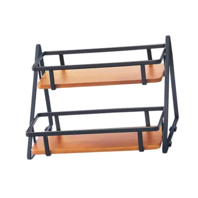2 Layer Spice Rack Portable Countertop Seasoning Organizer Kitchen Seasoning Rack for Pantry Restaurant Household Table Cupboard