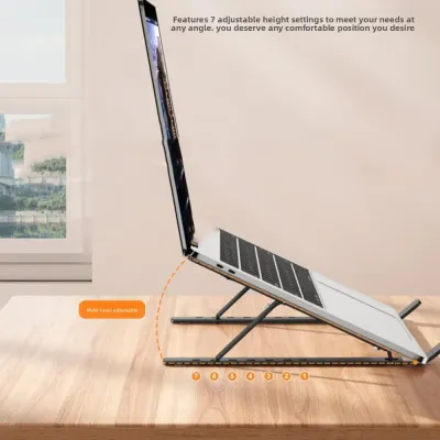 Adjustable Laptop Holder Stand Foldable Portable Laptop Cooling Bracket Aluminum Alloy Lifting Notebook Support Base Bedroom