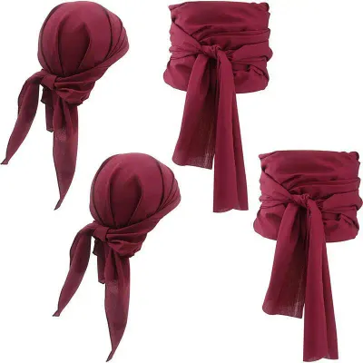 Pirate Cosplay Costume Hat Head Scarf Belt Medieval Renaissance Vintage Pirates Women Men Headband Waist Belt Halloween NEW