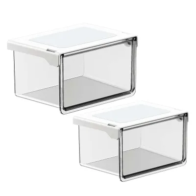 Drawer Storage Shelves Clear Organizer Under-desk Storage Boxes Stackable Rack For Home Kitchen School Offices Cosmetics Bedroom