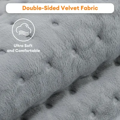 Electric Heating Pad 9 Heat Levels, Soft Microfiber Warm Throw Blanket with Timer, Washable Heated Mat for Office Home