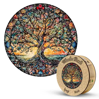 Tree of Life Wooden Puzzle for Adults & Teens - Unique Animal Shape 3D Puzzle, Creative Brain Teaser Gift