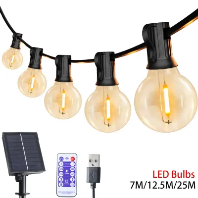 Святкова сонячна LED-лампа Festoon Globe G40 для зовнішнього використання, феєричне освітлення для різдвяної вечірки, саду, декоративної гірлянди, ліхтаря на вулиці, патіо, заднього двору