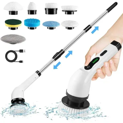 Cordless Multifunctional Electric Cleaning Brush - Spin Scrubber Portable Toilet Mop for Kitchen & Bathroom