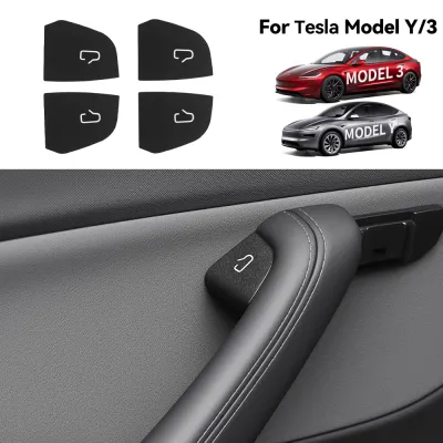 YZ For Tesla New Model 3 Y Juniper Highland Car Open Door Button Stickers Armrest Window Lift Button Switch Interior Accessories