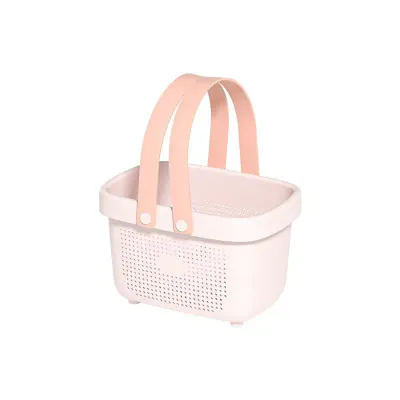 Plastic Storage Basket With Handle Portable Shower Caddy Tote Organizer Basket Bin For Bathroom Kitchen Dorm Room Bedroom, Green