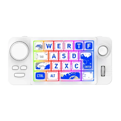 Three Mode 2.4G/BT5.0/USB-C Wired Bluetooth Mechanical Keyboard - 19 Key Programmable Macro Keypad RGB LED Backlit Hot Swappable