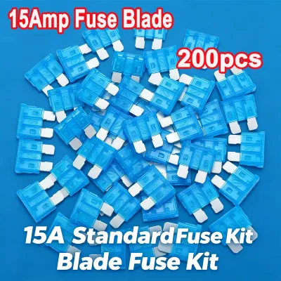 30-200PCS 15A Standard Blade Fuses Kit Automotive Car Fuse Truck ATC/ATO Assortment for RV Boat Trailer