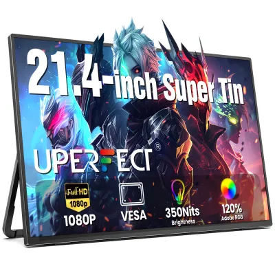 UPERFECT Portable Monitor 21.5 inch 1080P 100Hz HDR HDMI USB-C Travel Screen For Laptop MacBook PC Xbox Large External Display