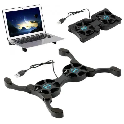 Foldable Fan Cooler Usb Port Cooling Pad For 7-15" Laptop Dual Fans Cooling Fan Gaming Cpu Cooling Holder Laptop Desk Support