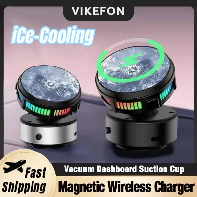 iCE Cooling Car Magnetic Wireless Charger Vacuum Adsorption Dashboard Mount Phone Holder For Tesla Magsafe iPhone 16 15 14 13 12