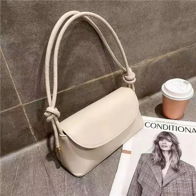 Lady Fashion Simple French one-shoulder Crossbody solid color fashion Underarm Pu Leather small square bag