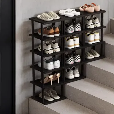 Staircase Shoe Rack for Narrow Hallway, 20cm Slim Space-Saving Organizer, Modular Entryway Storage Shelf System
