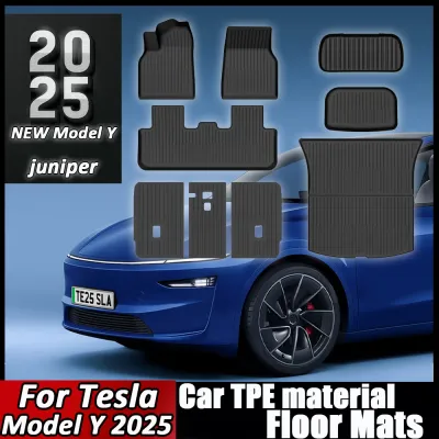 Коврик для багажника автомобиля для нового Tesla Model Y 2025 Juniper TPE, напольные коврики и подложка для груза, всепогодный коврик в багажник, подложка пола, накладки для спинки.