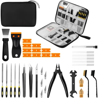 3D Printer Tools Kit 3D Printer Accessories for All FDM/SLA Printers Includes Nozzle Cleaning, Removal Scrapers, Finishing