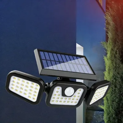 3 Head Solar Lights Outdoor Waterproof Motion Sensor Light Led Security Lights Solar Flood Lights Wall Lamp Garden Yard Patio