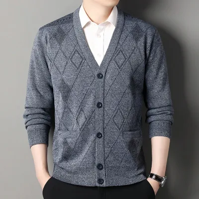 Men's Casual Cardigan Jacket V-neck Sweater Men's Autumn Winter Clothes Button Knit Cardigans Mens Knitting Sweaters Outwear