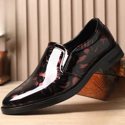 2025 New Leather Shoes for Men Floral Pattern Men's Formal Shoes Luxury Business Oxford Male Office Wedding Flats Mocassin Homme