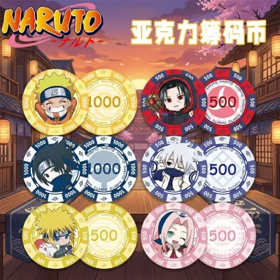 Naruto Acrylic Poker Chips Double Sided HD Different Anime Design Cosplay Decor Collection Gift for Fans