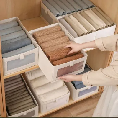 New Fabric Quilt Storage Bag Space Saving Foldable Folding Storage Baskets Home Storage Organization Portable Fabric Storage Bag