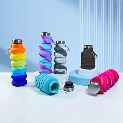 1pc Collapsible Silicone Water Bottle, Reuseable BPA Free Foldable BottlesPortable Hiking Cup For Outdoor Mountaineering Tours 