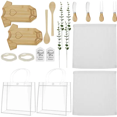 4/20 Pcs Cutting Board Bamboo Cooking Utensil Set with Spoon Unique Chopping Boards for Festival Party Gifts Kitchen Accessories