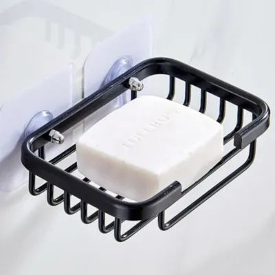 High Quality New Soap Dishes Holder Bath Bathroom Case Dispensers Metal Net No Punching No Trace Tray Accessories