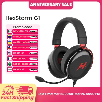 HAYLOU HexStorm G1 Wired Gaming Headphone 7.1 Surround Sound 50mm Dual Driver Esports Gamer Headset with Mic For PS4 PS5 PC
