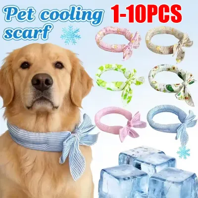 Cartoon Pet Cooling Neck Wrap Cat Dog Ice Scarf for Summer Heat Relief Japanese Korean Style Cold Compress Bandana Reusable